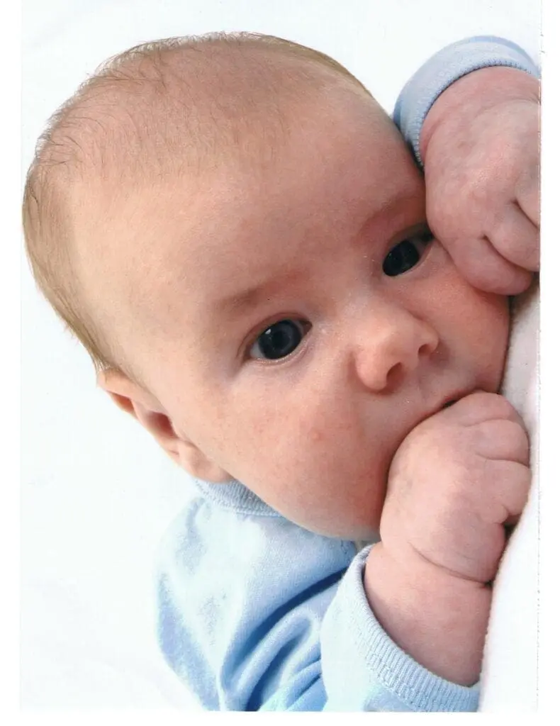 Picture Of A Young Ian In Blue Tee in a Color Image