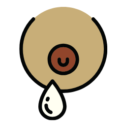 Graphic of breast leaking milk
