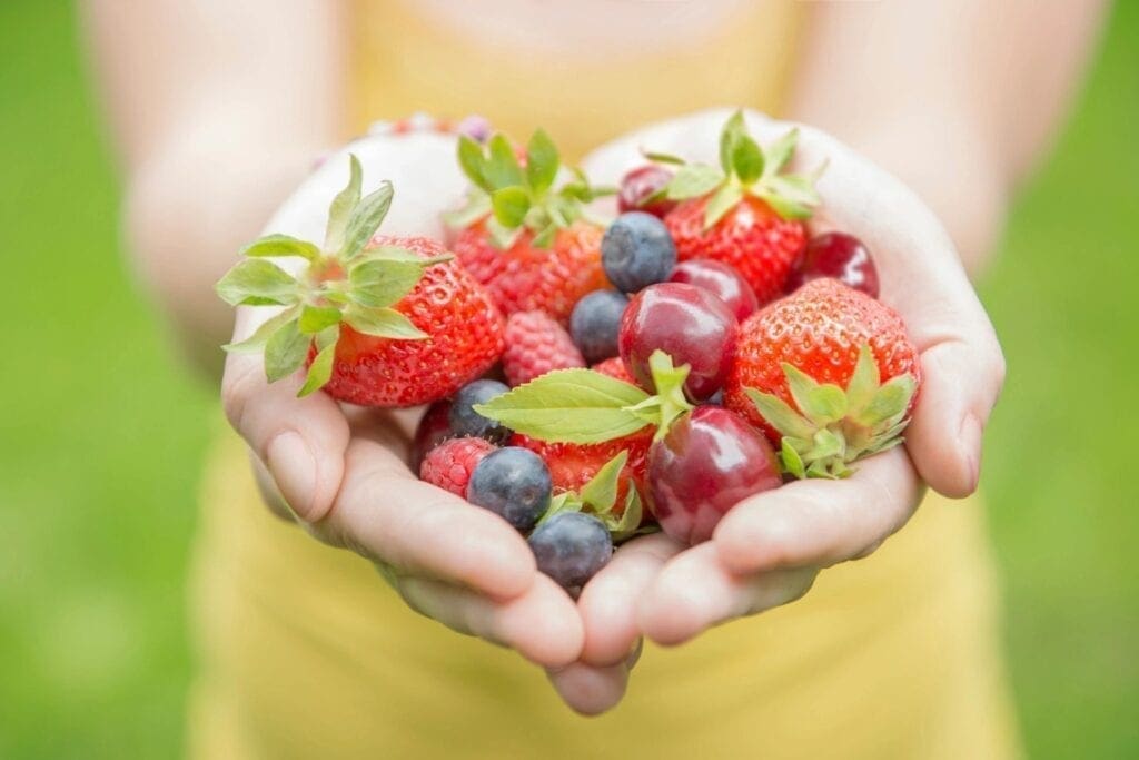 hands holding whole foods - good nutrition