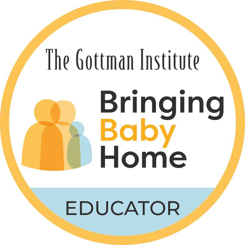 The gottman institute bring baby home educator badge.