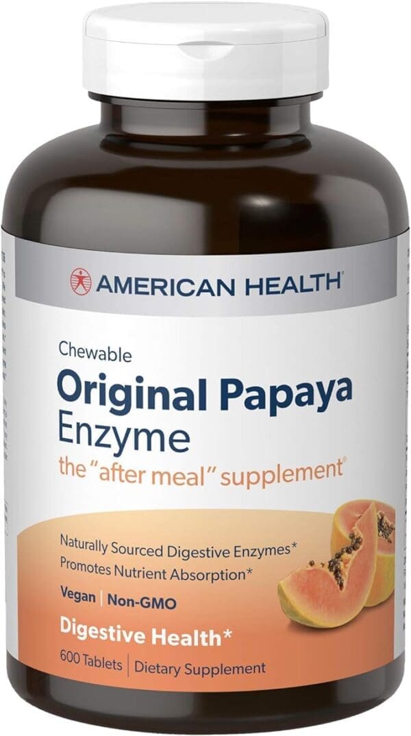 American Health Original Papaya Digestive Enzyme Chewable Tablets.