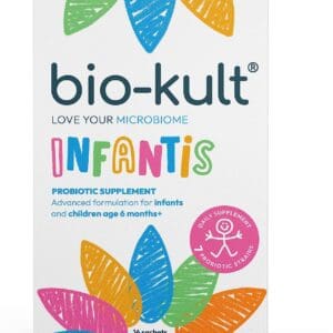 A box of Bio-Kult Infantis - 7 Probiotic Strains and Vitamin D3 - Helps Support The Immune System of Babies, Toddlers and Kids,16 Count (Pack of 1).