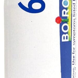 A bottle of Boiron Graphites 6C 80 Pellets with a blue lid.