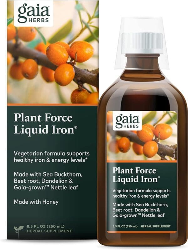 Gaia Herbs Plant Force Liquid Iron.