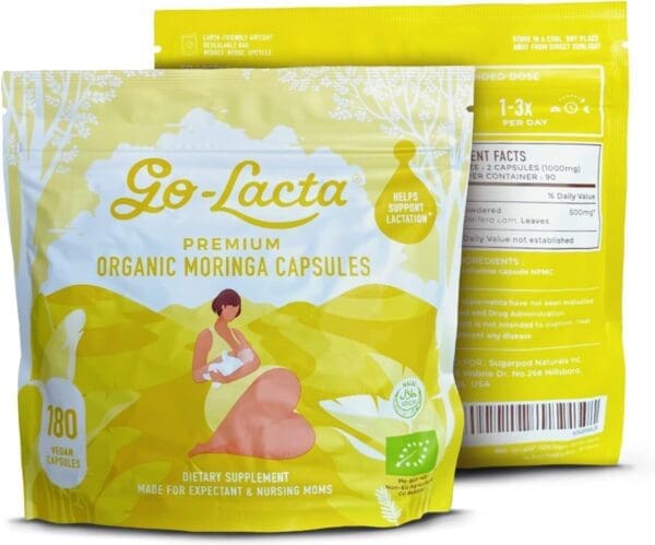 Go-Lacta 100% Organic Premium Moringa Capsules for Breastfeeding