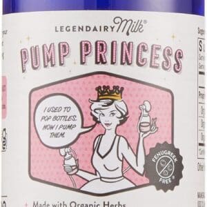A bottle of Legendairy Milk Organic Pump Princess Lactation Blend, 60 CT.