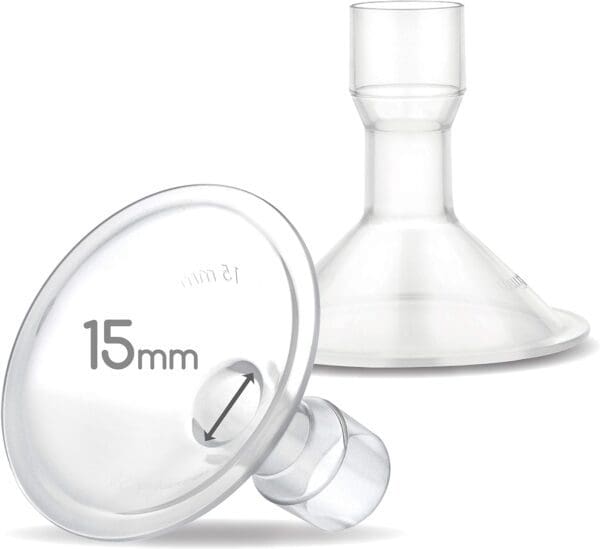 A pair of Maymom MyFit 15 mm Shields breast pumps.