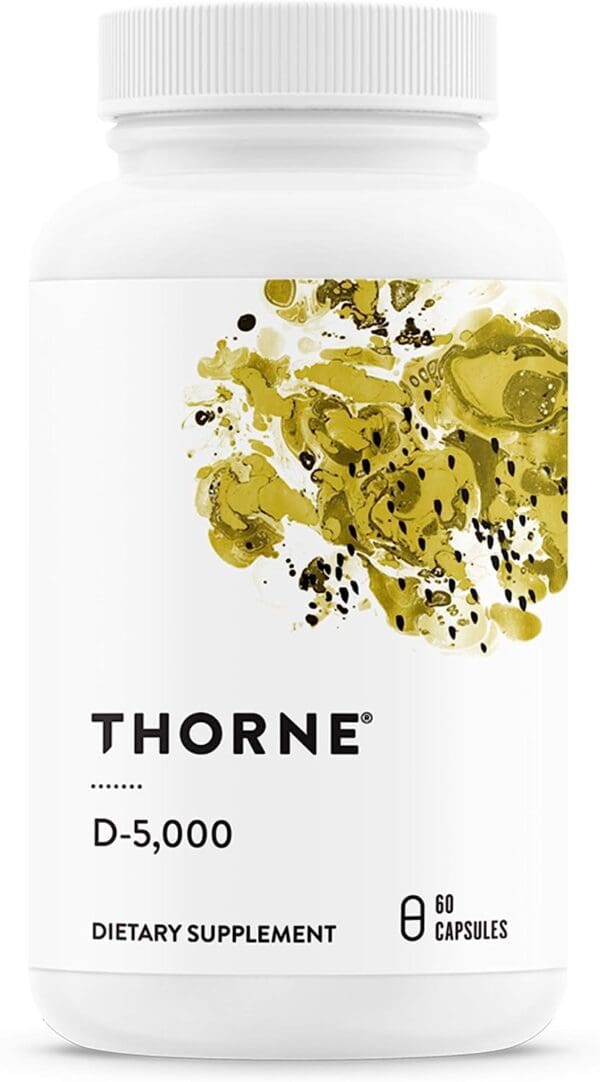 Thorne Research Vitamin D3 Supplement 5000 mg - 60 capsules.