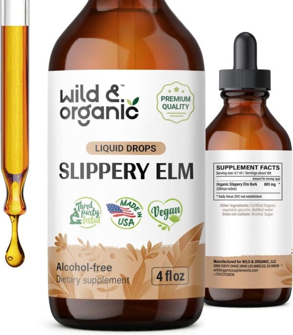 Wild and Organic Slippery Elm Liquid Drops